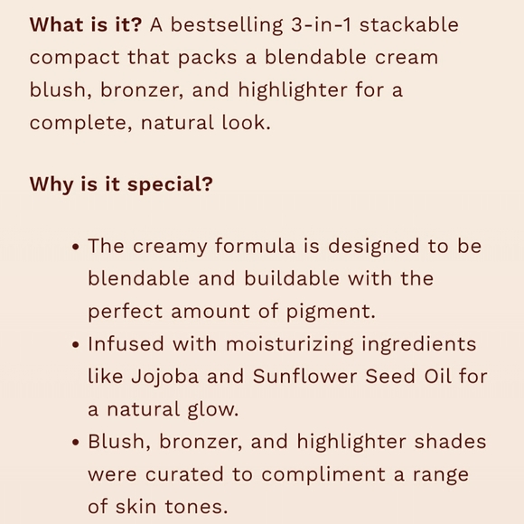 Alleyoop Makeup Compact 3 In 1 Cream Blush, Highlighter & Bronzer Glow Up NWT - Picture 5 of 5